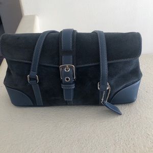 Blue suede coach bag! Great condition!